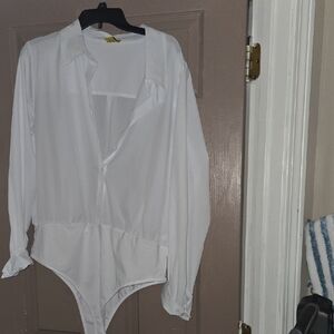 Daisy White Long Sleeve Bodysuit